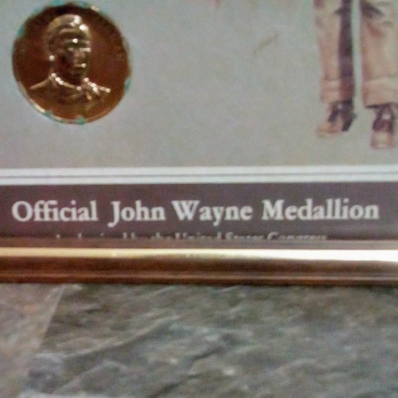 Framed Official John Wayne Authorized Medallion - Picture 4 of 8